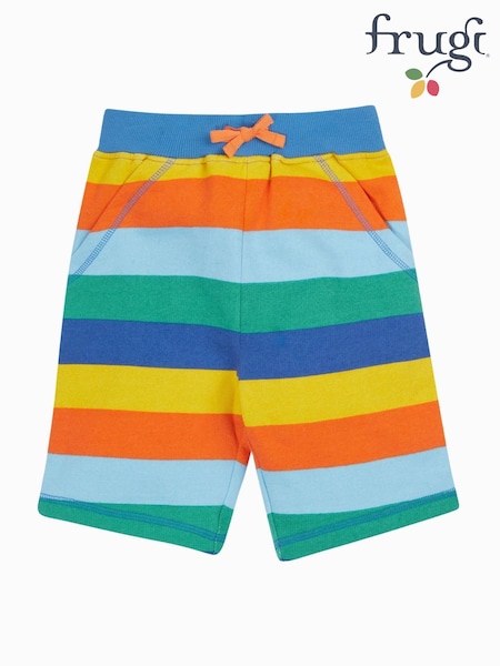 Frugi Blue Samson Printed  Rainbow 100% Organic Cotton Shorts (F46794) | £24 - £26