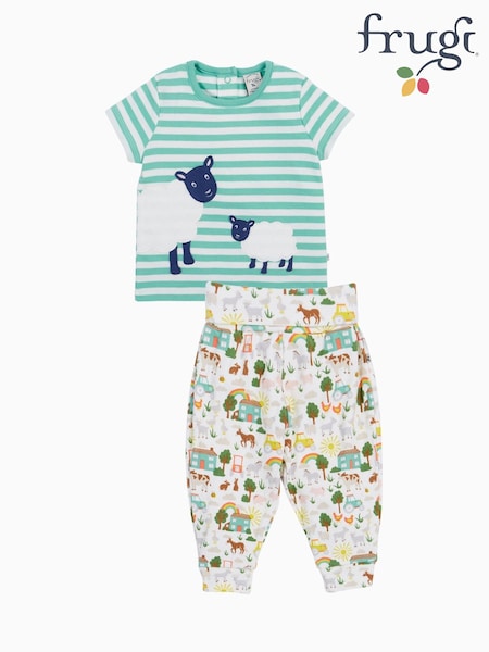 Frugi Frankie 100% Organic Cotton White Summer Outfit (F46819) | £30 - £32