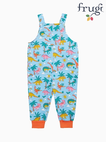 Frugi Blue Dinosaur Parsnip Dungarees (F46849) | £26 - £28