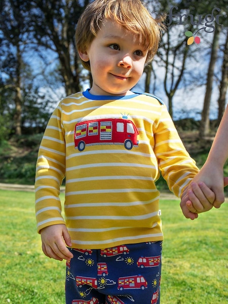 Frugi Yellow Orion Appliqué 100% Organic Cotton Top (F46890) | £22 - £26