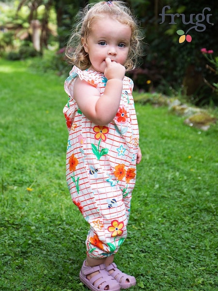 Frugi Rainbow Floral Playsuit (F46892) | £32 - £34