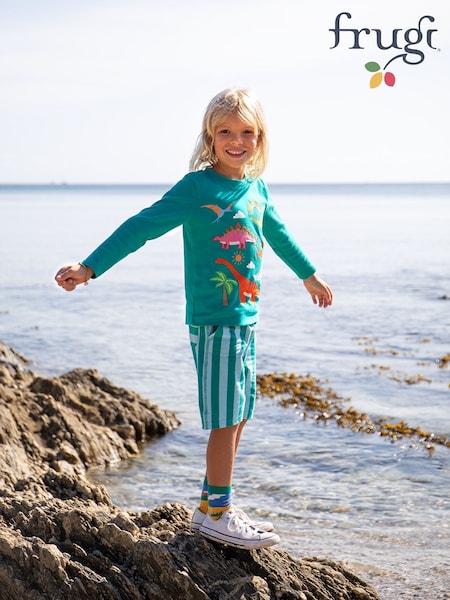 Frugi Blue Stithian 100% Organic Cotton Shorts (F46936) | £16 - £20