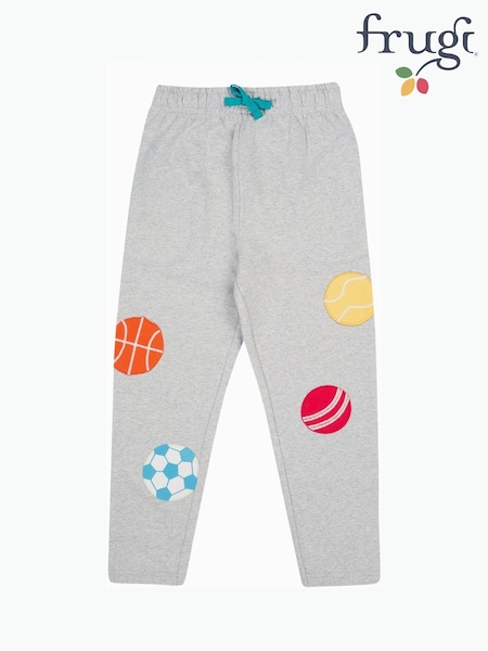 Frugi Kids Grey Jack Applique 100% Organic Cotton Joggers (F46942) | £26 - £28