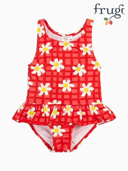 Frugi Kids Blue Little Coral Swimsuit Swimwear (F46954) | £22 - £24
