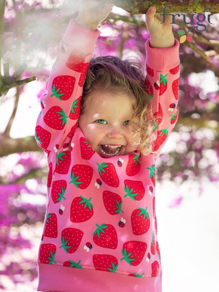 Frugi Pink Strawberry Printed Sweatshirt (F46956) | £30 - £32