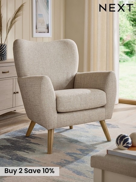 Chunky Weave Mid Natural Wilson Highback Grande Armchair (F47077) | £450