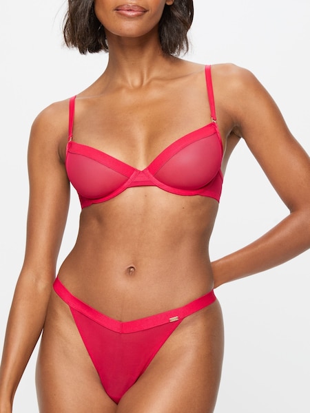 KBX Red Zadie Mesh Non Pad Plunge Bra (F47132) | £16