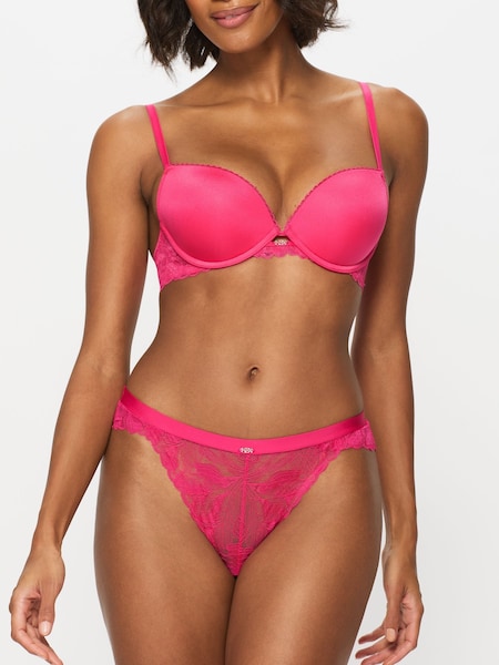 KBX Pink Harper Scalloped Lace Smooth Padded Plunge Bra (F47147) | £22