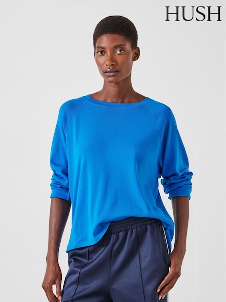 Hush Blue Matilda 100% Cotton Raglan T-Shirt (F47219) | £40