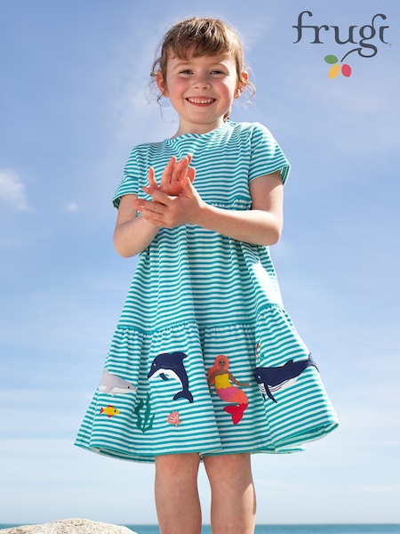Frugi Kids Blue Pixy 100% Cotton Dress (F47236) | £26 - £30