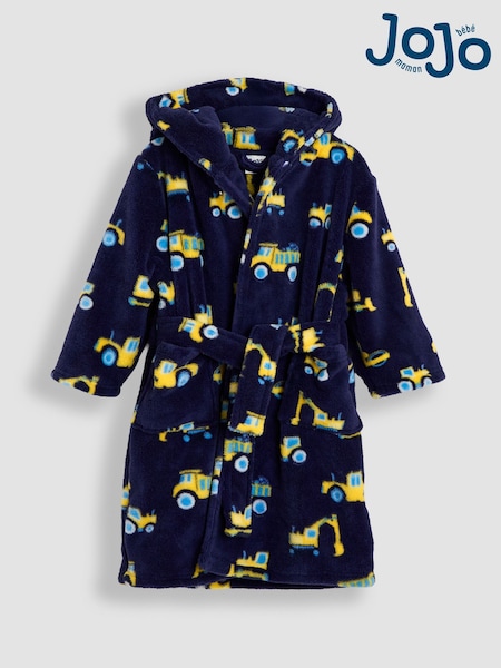 JoJo Maman Bébé Blue Construction Print Dressing Gown (F47428) | £26