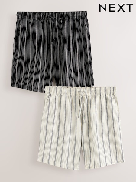 Black Stripe Woven Pyjamas Bottoms 2 Pack (F47439) | £28