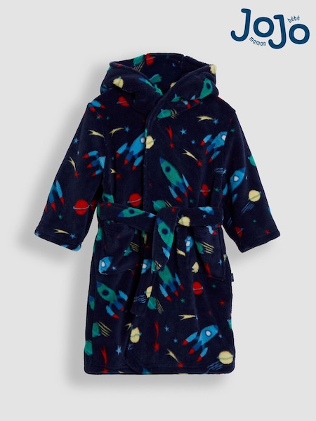 JoJo Maman Bébé Navy Blue Construction Print Dressing Gown (F47440) | £26