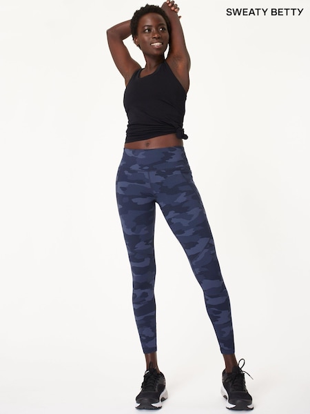 Sweaty Betty Light Blue Full Length Power Workout Leggings (F47513) | £88