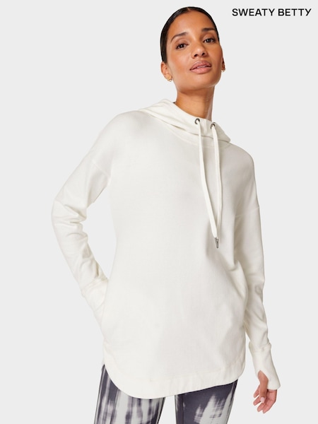 Sweaty Betty White Escape Luxe Fleece Hoodie (F47531) | £95