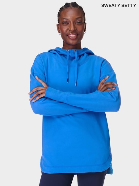 Sweaty Betty Blue Escape Luxe Fleece Hoodie (F47533) | £95