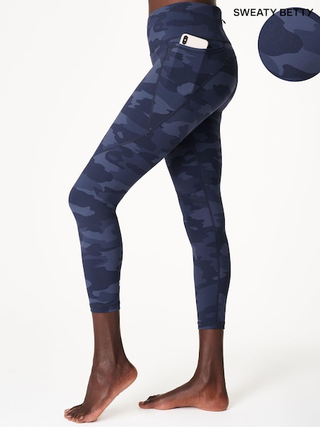 Sweaty Betty Light Blue 7/8 Length Power Workout Leggings (F47596) | £88