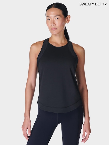 Sweaty Betty Black Breathe Easy Mesh Run Tank Top (F47611) | £45