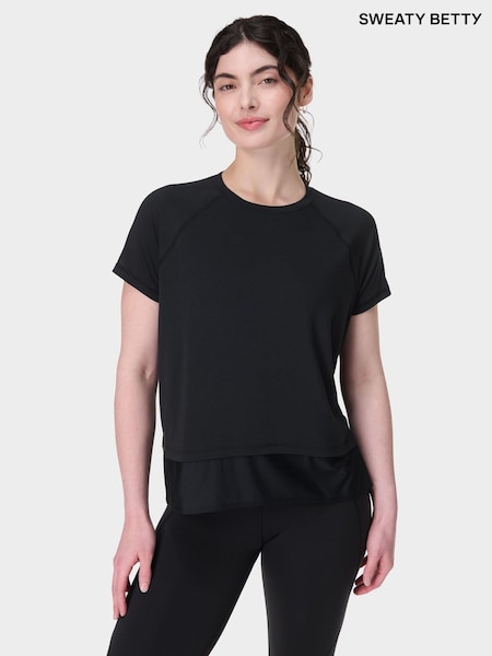 Sweaty Betty Black Breathe Easy Flexi Train T-Shirt (F47635) | £55
