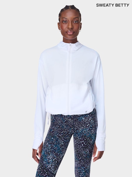 Sweaty Betty White UV Lightweight Zip-Up Sweatshirt (F47654) | £95