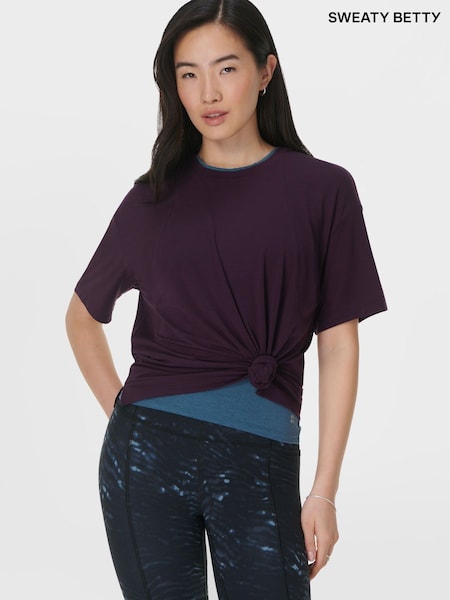 Sweaty Betty Purple Soft Flow Studio T-Shirt (F47665) | £55