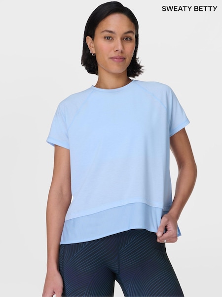 Sweaty Betty Blue Breathe Easy Flexi Train T-Shirt (F47678) | £55
