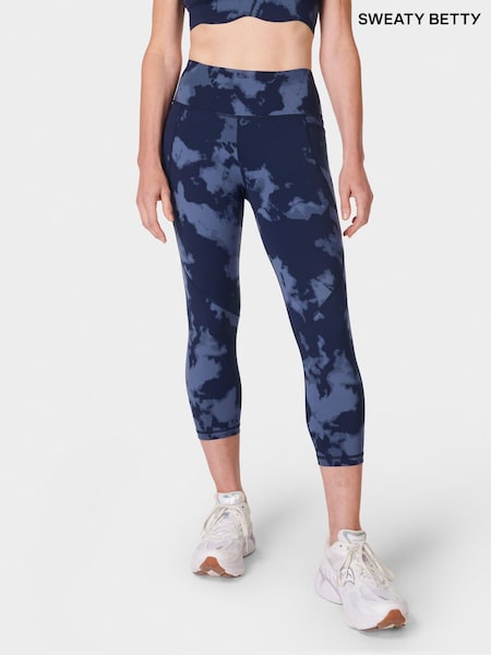 Sweaty Betty Blue Power Cropped Workout Leggings (F47685) | £80
