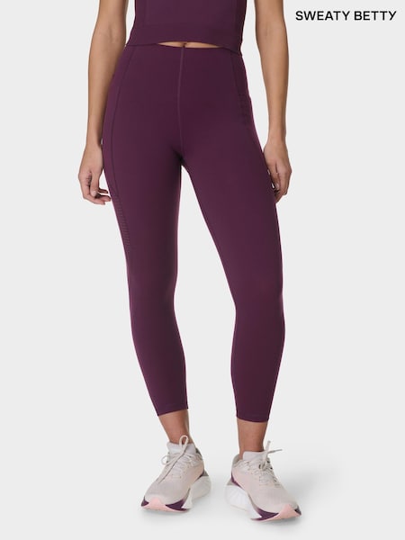 Sweaty Betty Purple 7/8 Length Power Pro Workout Leggings (F47687) | £90
