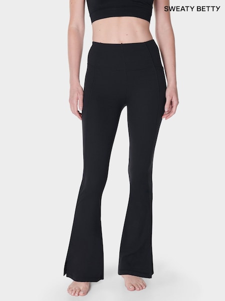 Sweaty Betty Black Supersoft 34 Flare Yoga Trousers (F47690) | £90