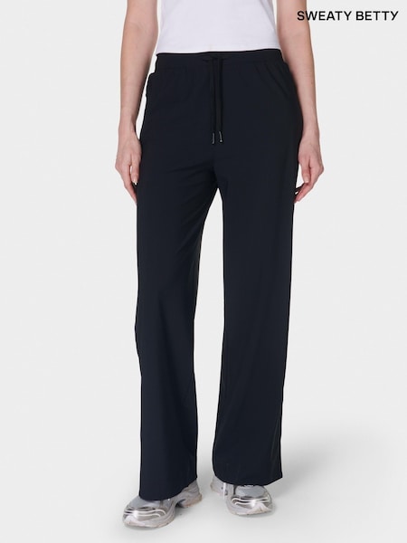 Sweaty Betty Black 30 inch inside seam Explorer Wide Leg 30" Trousers (F47693) | £118