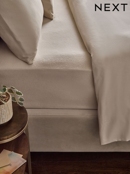 Natural Brushed Supersoft 100% Cotton Extra Deep Fitted Sheet (F47902) | £18 - £28