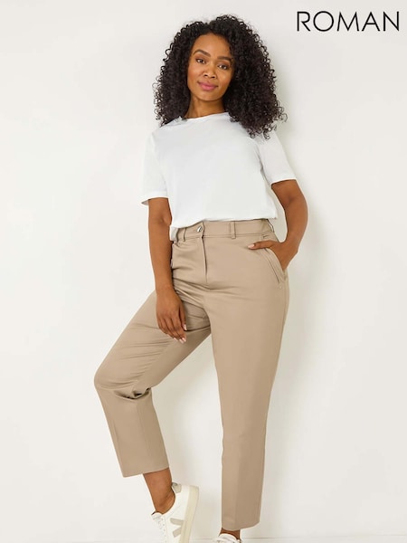 Roman Natural Petite Full Length Stretch Trousers (F48071) | £40