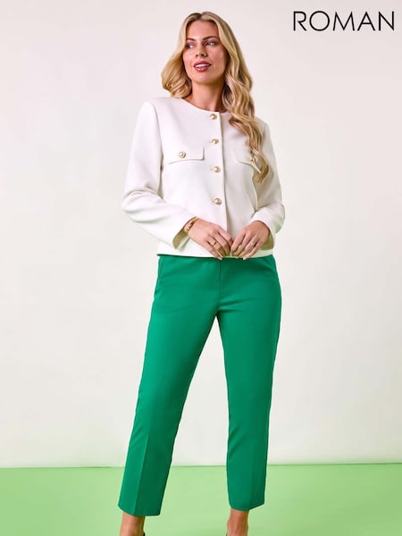 Roman White Petite Button Fastening Jacket (F48081) | £65
