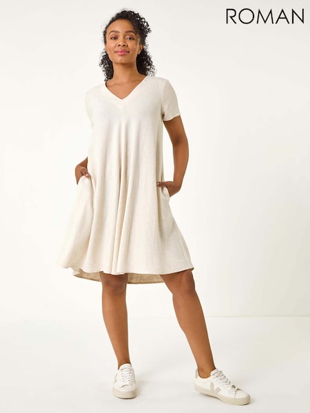 Roman Natural Petite Pocket Swing Dress (F48092) | £48