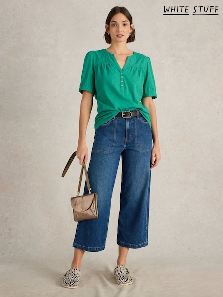 White Stuff Green Ellie Broderie Top (F48268) | £39
