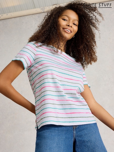 White Stuff White 100% Cotton Abbie T-Shirt (F48295) | £25