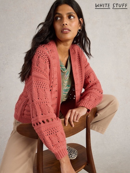 White Stuff Red Casey Crochet Cardigan (F48301) | £59
