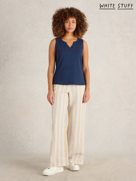 White Stuff Blue 100% Cotton Lola Vest (F48311) | £20