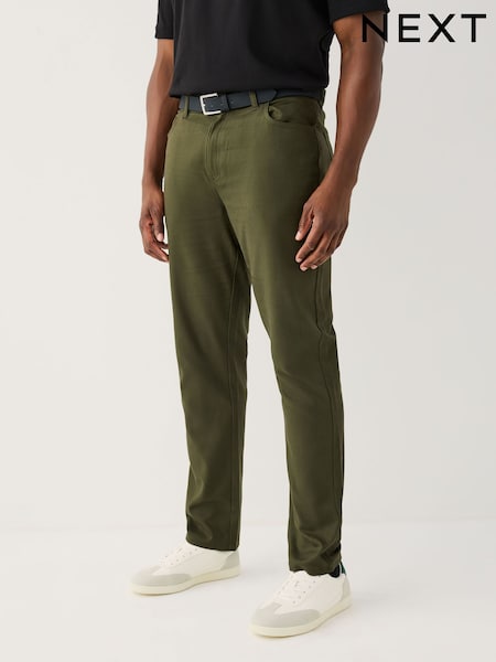 Green Muscle Fit Smart Brushed Cotton TENCEL™ Lyocell Blend Chinos With Belt (F48385) | £40