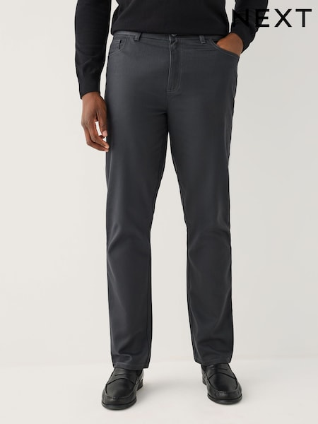 Charcoal Grey Muscle Fit Smart Brushed Cotton TENCEL™ Lyocell Blend Chinos With Belt (F48389) | £40