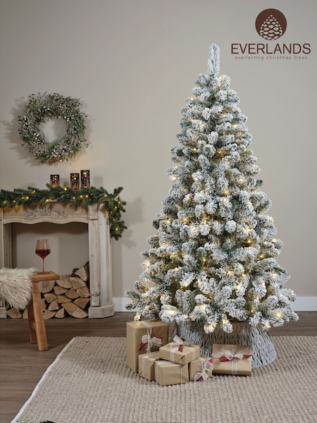 Everlands Green Imperial Pine Pre Lit Snowy 6ft Christmas Tree (F48393) | £115