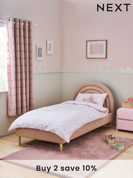 Speckled Weave Pink Kids Rainbow Upholstered Bed (F48540) | £0