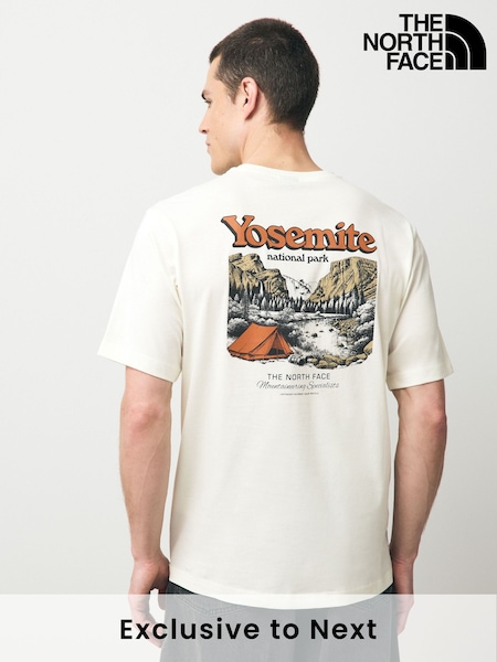 The North Face Cream Yosemite Back Print 100% Cotton T-Shirt (F48548) | £30