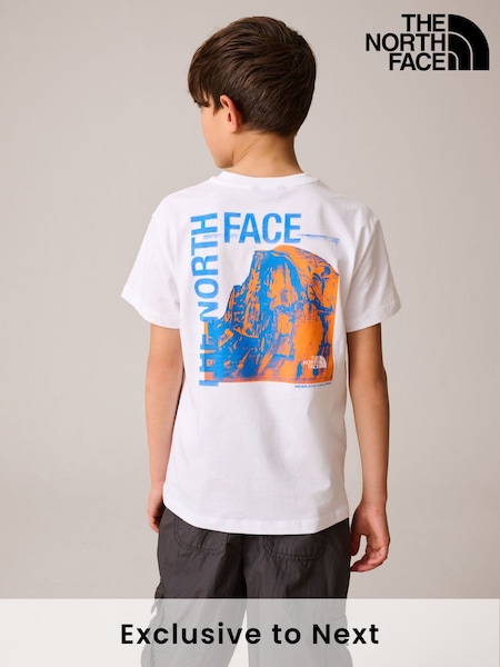 The North Face White 100% Cotton Teen Half Dome Photo Back Print T-Shirt (F48556) | £24