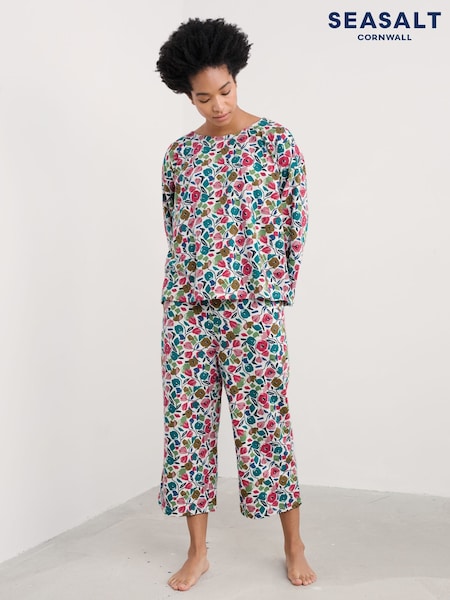 Seasalt Cornwall Black Tree Shadow Jersey Pyjamas (F48646) | £56