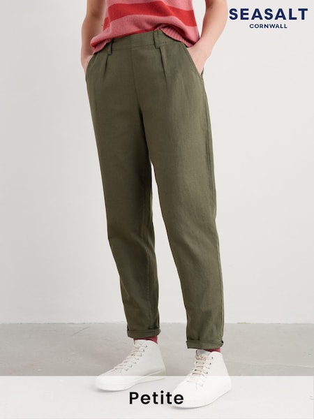 Seasalt Cornwall Green Petite Nanterrow Trousers (F48683) | £66