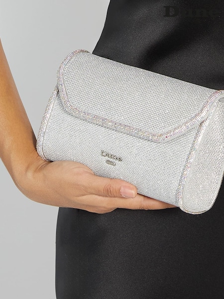 Dune London Silver Bellini Border Foldover Clutch (F48894) | £79