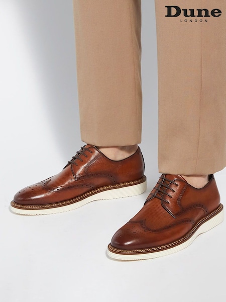 Dune London Brown Benidictus New Wedge Lace Up Shoes (F48895) | £119