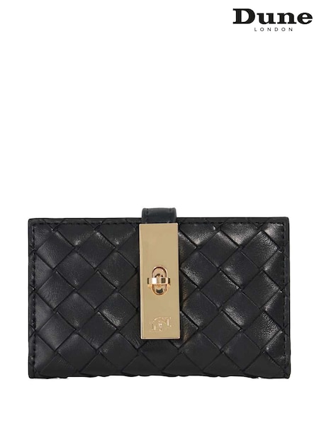 Dune London Black Medium Kassia Leather Quilted Wallet (F48929) | £69