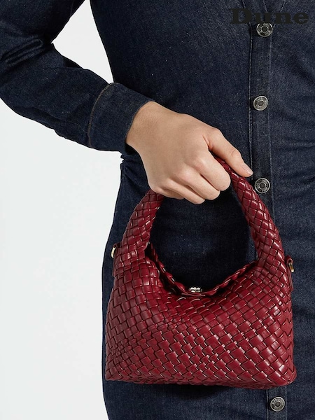 Dune London Red Dinkydeliberate Mini Woven Slouch Crossbody Bag (F48930) | £99